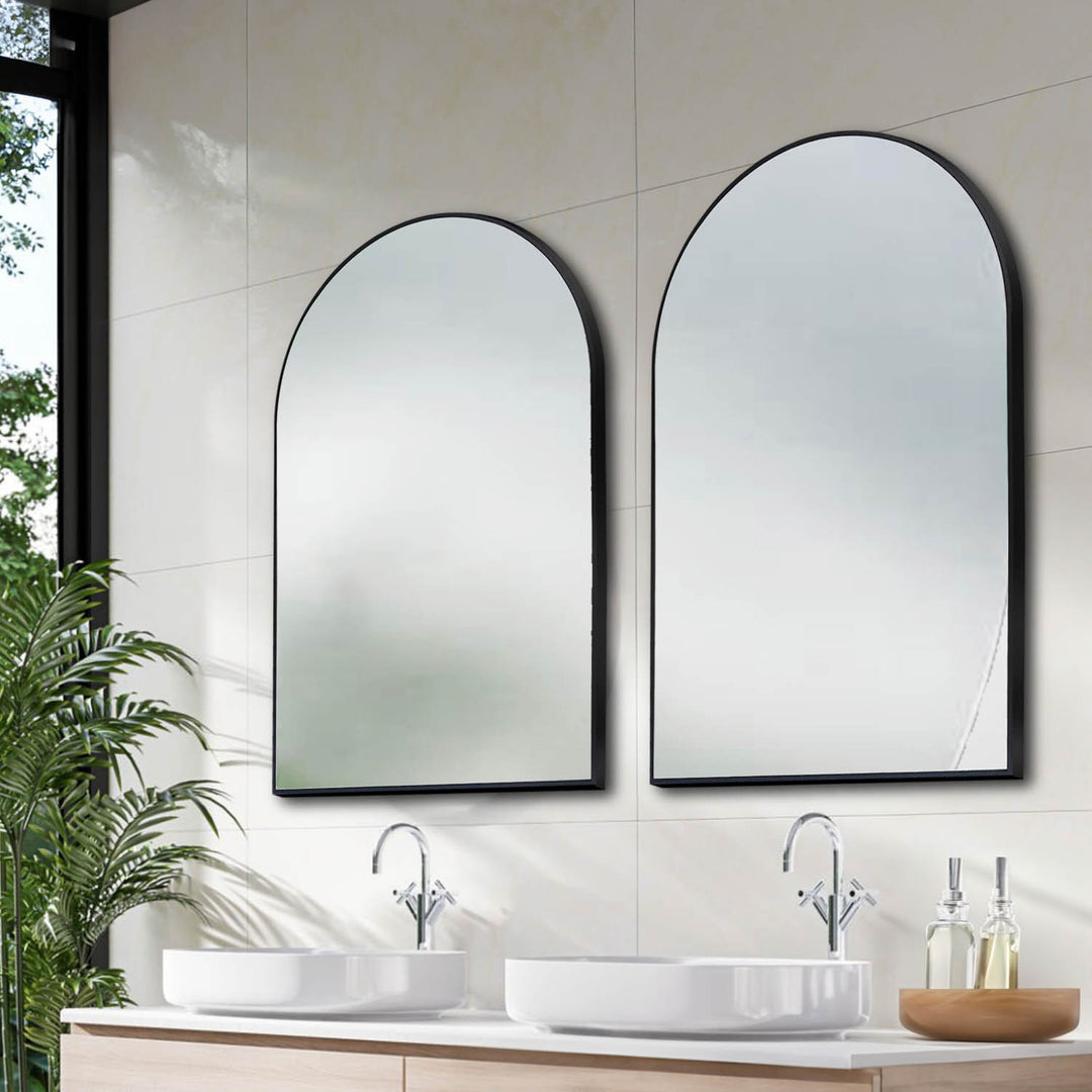 SUBRA Metal Arch Wall Mirror 24x36 inches (Set of 2)