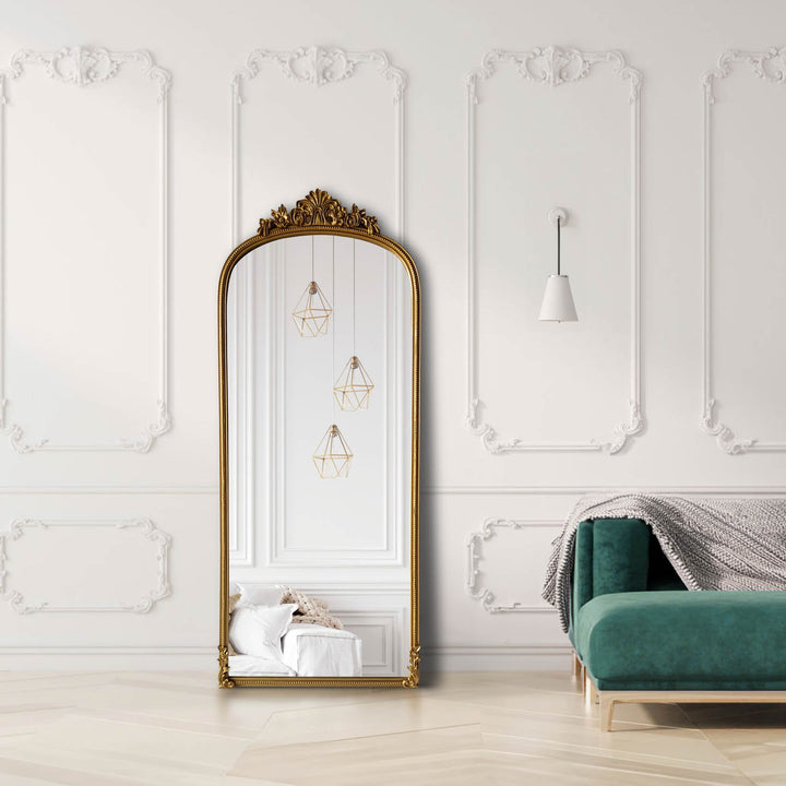 UMBRA Large Arched Decorative Wooden Floor Mirror